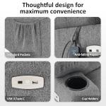 MCombo Power Lift Recliner Chair with Extended Footrest for Elderly People, Fabric 7287 (Dark Gray, Medium)