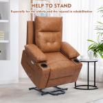 Polar Aurora Power Lift Chair for Elderly,Electric Recliner Chair with Vibrating Massage & Heating,Living Room Chair with Thickened armrest,USB Ports,2 Cup Holders