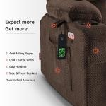 MCombo Dual Motor Power Lift Recliner Chair with Massage and Heat for Elderly People, Infinite Position, USB Ports, Cup Holders, Fabric 7890 (Medium, Mocha)