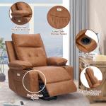 Polar Aurora Power Lift Chair for Elderly,Electric Recliner Chair with Vibrating Massage & Heating,Living Room Chair with Thickened armrest,USB Ports,2 Cup Holders