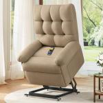 Welzona Lift Chair, Power Recliner Chair, Easy Stand Assist Lift Chairs Recliners for Elderly, Soft Chenille Small Recliners For Small Spaces, Remote Control Electric Recliner Chairs for Adults, Brown