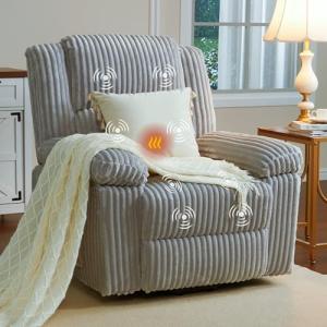 GarveeHome Power Lift Recliner Chair - Heat and Massage, Electric Lift Plush Recliner with Soft Padded Seat, Back Support & Armrests, Designed for The Elderly and People with Mobility Impaired