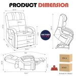 Power Lift Recliner Chair for Elderly People, Dual Motor Lift Chair with Vibration Massage and Heat, Lay Flat Recliner with Solid Wood Armrest, Standing Assistance Reclining, Chenille Fabric Gray