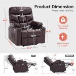 MCombo Power Lift Recliner Chair with Extended Footrest for Elderly People, Faux Leather 7287 (Dark Brown, Medium)