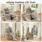Welzona Lift Chair, Power Recliner Chair, Easy Stand Assist Lift Chairs Recliners for Elderly, Soft Chenille Small Recliners For Small Spaces, Remote Control Electric Recliner Chairs for Adults, Brown