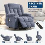 Power Lift Recliner Chair with Massage and Heat for Elderly Adults Lazy Boy Single Sofa Seat with 3 Positions 2 Side Pockets Cup Holders USB Ports Remote Control