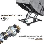Power Lift Recliner Chair for Elderly People, Dual Motor Lift Chair with Vibration Massage and Heat, Lay Flat Recliner with Solid Wood Armrest, Standing Assistance Reclining, Chenille Fabric Gray