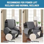 H.VERSAILTEX 100% Waterproof Power Lift Recliner Chair Cover Non-Slip Electric Reclining Cover for Recliner Chair Washable Power Lift Recliner Cover Stay in Place Ideal Furniture Protector, Gray