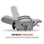 Power Lift Recliner Chair for Elderly People, Dual Motor Lift Chair with Vibration Massage and Heat, Lay Flat Recliner with Solid Wood Armrest, Standing Assistance Reclining, Chenille Fabric Gray