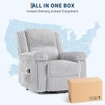 GarveeHome Power Lift Recliner Chair - Heat and Massage, Electric Lift Plush Recliner with Soft Padded Seat, Back Support & Armrests, Designed for The Elderly and People with Mobility Impaired
