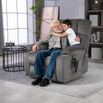 RHHVVR Oversized Power Recliner Chair for Big and Tall 400 LBS, 25.5" Extra Wide Electric Lift Chair with Heat and Massage, Dual Motor 180° Lay Flat Recliner Living Room Sofa, Chenille Big Lift Chair