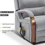 Power Lift Recliner Chair for Elderly People, Dual Motor Lift Chair with Vibration Massage and Heat, Lay Flat Recliner with Solid Wood Armrest, Standing Assistance Reclining, Chenille Fabric Gray