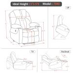 MCombo Power Lift Recliner Chair for Elderly, Lift Chair with Heat and Massage, FSC Certified, USB&Type C Ports, Cup Holders, Fabric 7040 (Medium, Gray)