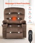 VEVOR Power Lift Recliner Chair, Dual Motor Lift Chair with Heat and Massage for Elderly, 2 Cup Holders and USB Port Infinite Position Adjustment Electric Recliner (Large, Brown)