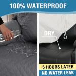 H.VERSAILTEX 100% Waterproof Power Lift Recliner Chair Cover Non-Slip Electric Reclining Cover for Recliner Chair Washable Power Lift Recliner Cover Stay in Place Ideal Furniture Protector, Gray