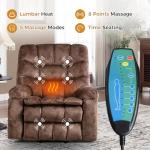 IOMOR Large Power Lift Recliner with Massage and Heat for Elderly, Heavy Duty & Safety Motion Reclining Mechanism, Ergonomic Electric Wider Chair with USB Port, 2 Hidden Cup Holders (1, Brown)