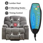 CANMOV Oversized Power Lift Recliner Chair for Elderly, Big and Tall Electric Recliner Chair with Massage and Heating, Dual Motor Heavy Duty Lift Recliner with USB Port, Cup Holders, Pockets, Grey