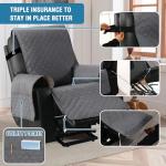 H.VERSAILTEX 100% Waterproof Power Lift Recliner Chair Cover Non-Slip Electric Reclining Cover for Recliner Chair Washable Power Lift Recliner Cover Stay in Place Ideal Furniture Protector, Gray
