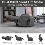 RHHVVR Oversized Power Recliner Chair for Big and Tall 400 LBS, 25.5" Extra Wide Electric Lift Chair with Heat and Massage, Dual Motor 180° Lay Flat Recliner Living Room Sofa, Chenille Big Lift Chair