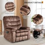 IOMOR Large Power Lift Recliner with Massage and Heat for Elderly, Heavy Duty & Safety Motion Reclining Mechanism, Ergonomic Electric Wider Chair with USB Port, 2 Hidden Cup Holders (1, Brown)