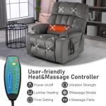 RHHVVR Oversized Power Recliner Chair for Big and Tall 400 LBS, 25.5" Extra Wide Electric Lift Chair with Heat and Massage, Dual Motor 180° Lay Flat Recliner Living Room Sofa, Chenille Big Lift Chair