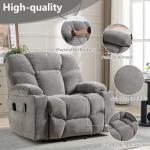 CANMOV Oversized Power Lift Recliner Chair for Elderly, Big and Tall Electric Recliner Chair with Massage and Heating, Dual Motor Heavy Duty Lift Recliner with USB Port, Cup Holders, Pockets, Grey