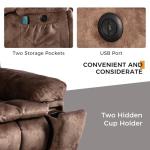 IOMOR Large Power Lift Recliner with Massage and Heat for Elderly, Heavy Duty & Safety Motion Reclining Mechanism, Ergonomic Electric Wider Chair with USB Port, 2 Hidden Cup Holders (1, Brown)