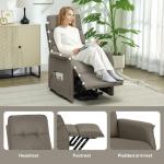 HOMCOM Power Lift Recliner Chair for Elderly, Fabric Lift Chair Sofa with Remote Control, Side Pockets, Pocket Spring, Tufted Back, Quick Assembly, Coffee