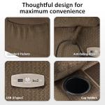 MCombo Large Dual Motor Power Lift Recliner Chair for Elderly, Massage and Heat, Lay Flat, Zero Gravity, Home Button, USB Port, Fabric 7680 (Large, Brown)