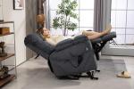 REHOUSING Oversized Power Lift Recliner Big Man 400lbs, Extra Wide Recliner Chair with Lifts Vertically for Elderly, Features Cup Holder, Heat and Massage, Zero Gravity Lay Flat for Adults (Grey)