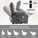 KWKSV Power Lift Recliner Chair for Elderly with Vibration Massage and Lumbar Heating Electric Recliner Sofa with Cup Holders and USB Charge Port for Living Room Comfort