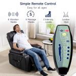 Power Lift Recliner Chair for Elderly with Massage & Heat, 160° Adjustable PU Leather Electric Recliner with Remote, Cup Holders, Side Pockets, and Stand Assist for Living Room, Bedroom (Black)