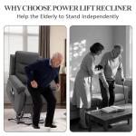 Korser Power Lift Recliner Chair for Elderly, Electric Lift Chair for Adults, Small Recliner with Side Pockets for Living Room Reading Room, Recliner Saves Your Favorite Position, Darkgrey