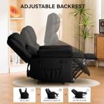 COMHOMA Power Lift Recliner for Elderly, Lift Chair with Heat and Massage，PU Recliner Sofa with 2 Side Pockets and Infinite Position for Living Room, Black