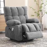 KWKSV Power Lift Recliner Chair for Elderly with Vibration Massage and Lumbar Heating Electric Recliner Sofa with Cup Holders and USB Charge Port for Living Room Comfort