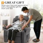 Korser Power Lift Recliner Chair for Elderly, Electric Lift Chair for Adults, Small Recliner with Side Pockets for Living Room Reading Room, Recliner Saves Your Favorite Position, Darkgrey