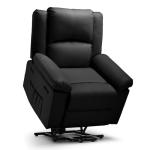 COMHOMA Power Lift Recliner for Elderly, Lift Chair with Heat and Massage，PU Recliner Sofa with 2 Side Pockets and Infinite Position for Living Room, Black