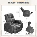 Flamaker Power Lift Recliner Chair Electric Lift Recliner for Elderly Power Lift Recliner Chair with Cup Holders Side Pockets for Living Room (Leathaire, Light Black)