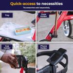 Drive Nitro Sprint Foldable Walker with Seat, Red