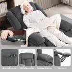 HOMCOM Power Lift Recliner Chair for Elderly with Massage and Heat, Electric Lift Chair, Fabric Massage Chair Recliner with Remote Controllers, USB Ports and Side Pockets, Overstuffed Design, Gray