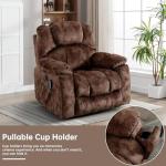 CANMOV Large Power Lift Recliner with Massage and Heat for Elderly, Heavy Duty Lift Recliner for Seniors with USB Port, 2 Hidden Cup Holders (Camel Brown)