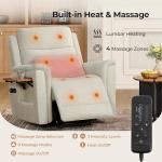 CHITA Power Lift Recliner Chair for Elderly with Heat and Massage, Electric Lift Chairs with Foldable Tray Table, Cupholder, Removable Lumbar Pillow, 2 Side Pockets, Fabric in Cream