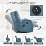 EZZUP Power Lift Recliner Chair with Vibration Massage and Heat for Petite Elderly, Small Lift Chair with Side Pocket Remote Control, Infinite Position, Polyester Fabric Blue