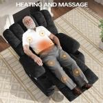 DURASPACE Power Lift Recliner Chair, Lift Chairs with Massage and Heat for Elderly, Electric Recliners with Side Pocket and USB Charge Port (Dark Gray)