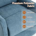 EZZUP Power Lift Recliner Chair with Vibration Massage and Heat for Petite Elderly, Small Lift Chair with Side Pocket Remote Control, Infinite Position, Polyester Fabric Blue