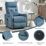 EZZUP Power Lift Recliner Chair with Vibration Massage and Heat for Petite Elderly, Small Lift Chair with Side Pocket Remote Control, Infinite Position, Polyester Fabric Blue
