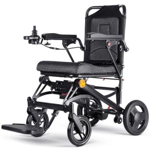 Electric Wheelchairs for Adults Foldable Lightweight Only 33lbs, 500W Dual Motors Motorized Wheelchairs for Seniors Support 250 lbs, All Terrain Travel Powered Wheel Chairs, Black