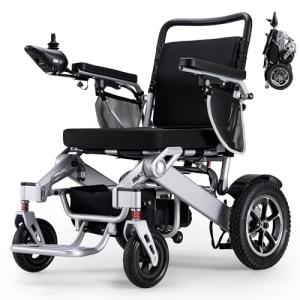 Electric Wheelchair for Adults and Seniors, 25 Miles Longer Range, Foldable Power Wheelchair, 500W Dual Motors Mobility Scooter, Compact All Terrain Motorized Wheelchair, Intelligent Folding