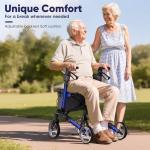 WOTURE Adjustable Foldable Rollator Walker for Seniors