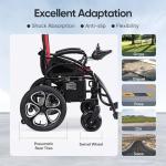 Electric Wheelchair for Adults,500W Dual Motors Powerful, 16 Inch Big Power WheelsChairs, All Terrain, Compact Portable Mobility Scooter for Adults Seniors, Long Travel Range (265 lbs Capacity)